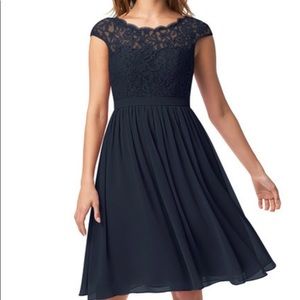 Worn once, like new navy David’s Bridal Bridesmaid dress, size 6.